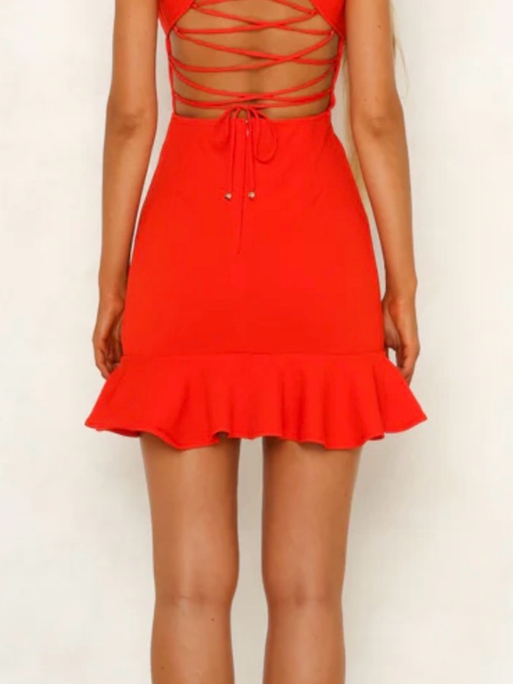 Hello Molly Red Ruffle Mini Dress - Picture 2 of 9